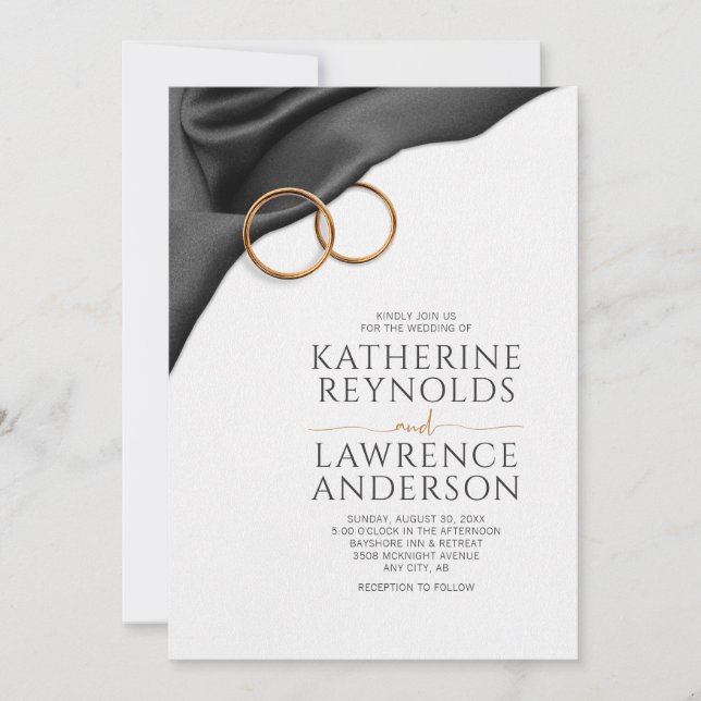 Invitation Carton d'invitation de mariage Black Velvet (Devant)