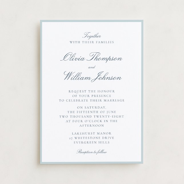 Invitation Carton d'invitation de mariage blanc avec détails  (Créateur téléchargé)