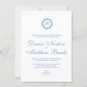 Invitation Carton d'invitation de mariage Bleu Barbeau
