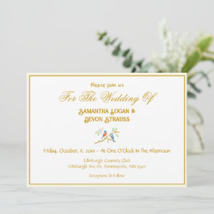 Invitation Carton d'invitation de mariage Bluebirds 5 x 7