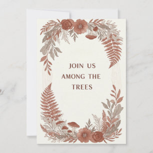 Invitation Carton d'invitation de mariage Boho Forêt de Bois