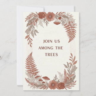 Invitation Carton d'invitation de mariage Boho Forêt de Bois