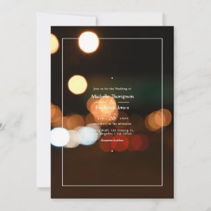 Invitation Carton d'invitation de mariage Bokeh