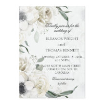 Carton d'invitation de mariage botanique à la verd