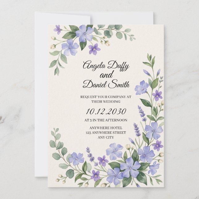 Invitation Carton d'invitation de mariage Chardon à Clochette (Devant)