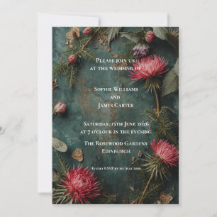 Invitation Carton d'invitation de mariage Chardon d'automne e