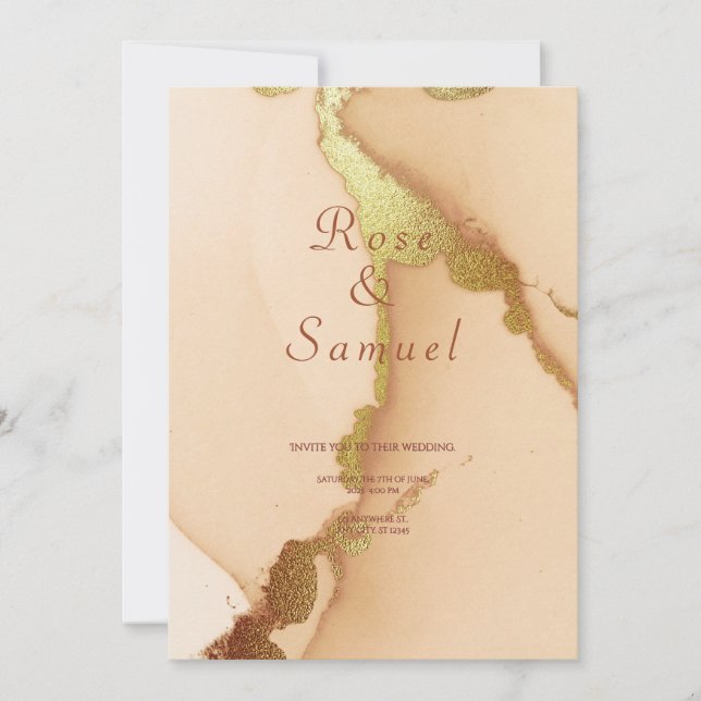 Invitation Carton d'invitation de mariage chic esthétique enc (Devant)