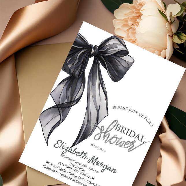 Invitation Carton d'invitation de mariage chic noir à rayures (Créateur téléchargé)