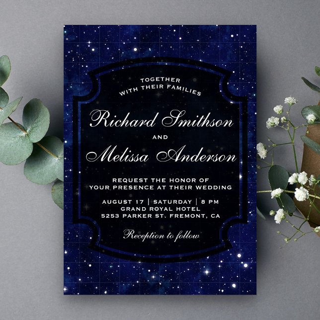 Invitation Carton d'invitation de mariage ciel étoilé de minu (Créateur téléchargé)