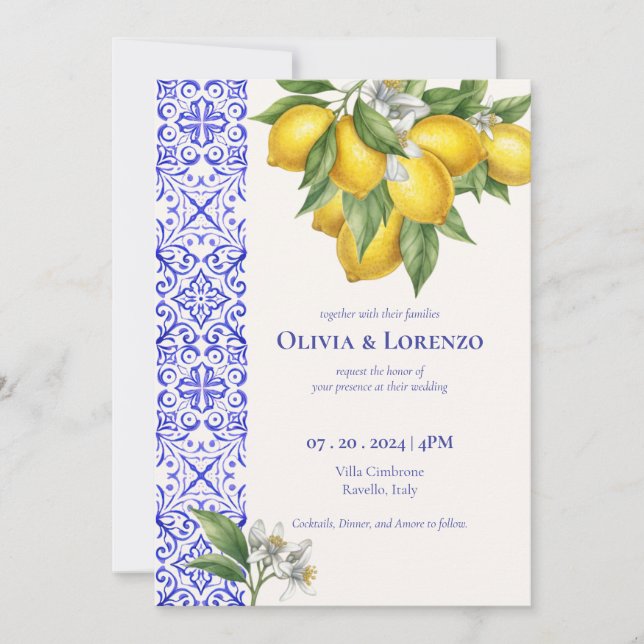 Invitation Carton d'invitation de mariage Citron de la Côte d (Devant)