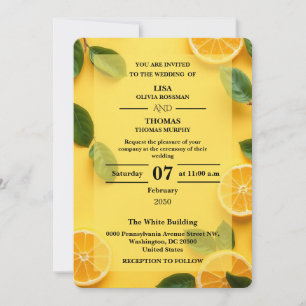 Invitation Carton d'invitation de mariage Citron Jaune Beurre