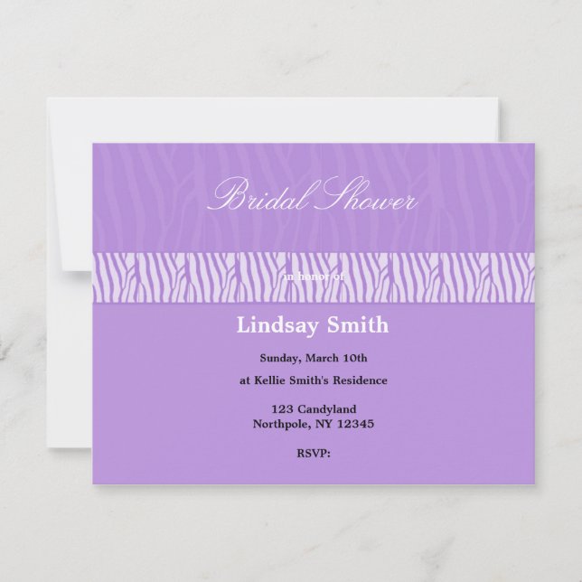 Invitation Carton d'invitation de mariage classe mauve (Devant)