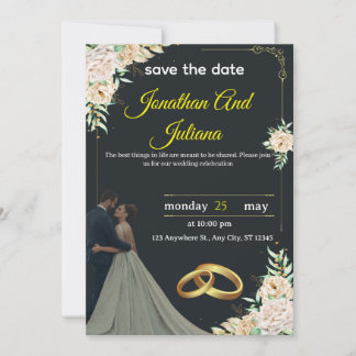 Invitation Carton d'invitation de mariage classique 2025