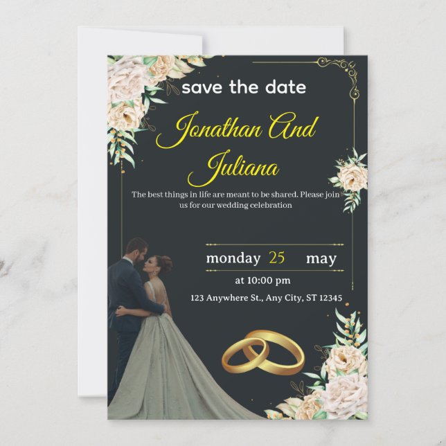 Invitation Carton d'invitation de mariage classique 2025 (Devant)