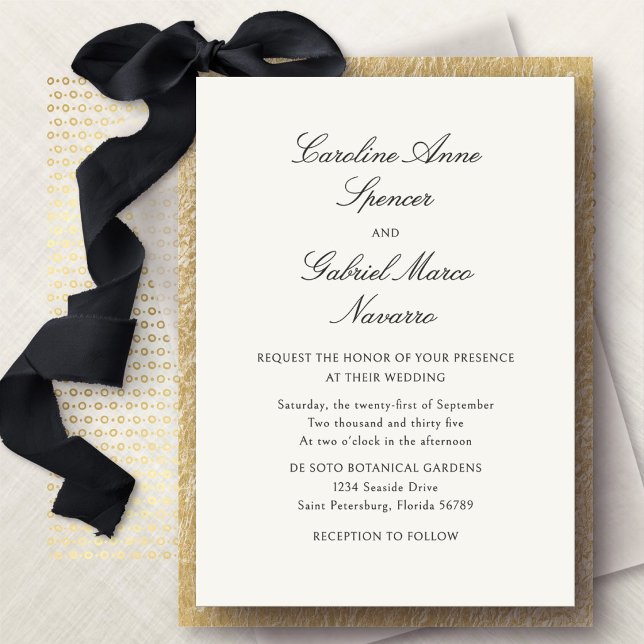 Invitation Carton d'invitation de mariage classique minimalis (Créateur téléchargé)