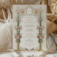 Carton d'invitation de mariage classique pour jard