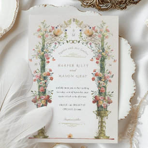 Invitation Carton d'invitation de mariage classique pour jard