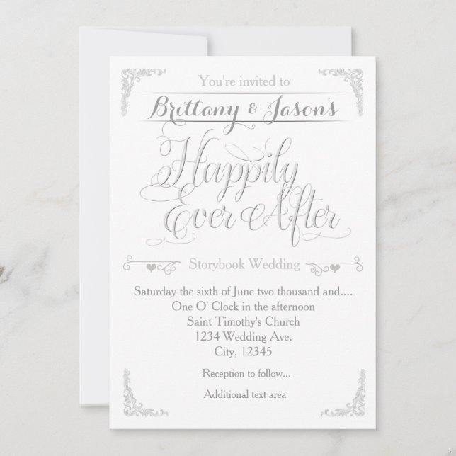 Invitation Carton d'invitation de mariage Conte de fées pour  (Devant)