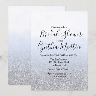 Invitation Carton d'invitation de mariage couleur gris bleu a