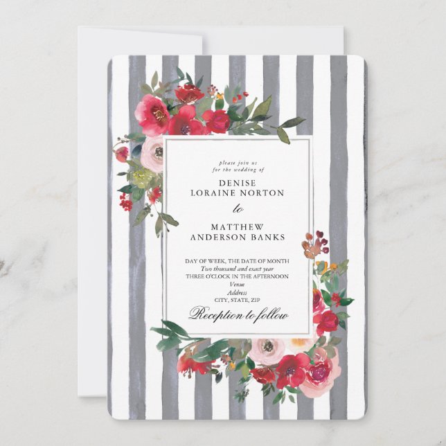 Invitation Carton d'invitation de mariage couleur pierre tail (Devant)