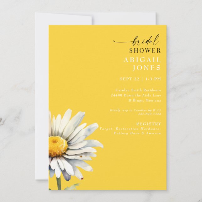 Invitation Carton d'invitation de mariage Daisy Stem Spring Y (Devant)