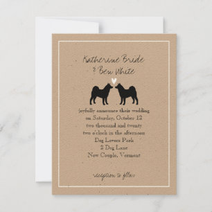 Invitation Carton d'invitation de mariage d'Akitas