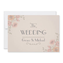 Carton d'invitation de mariage dans le style des f