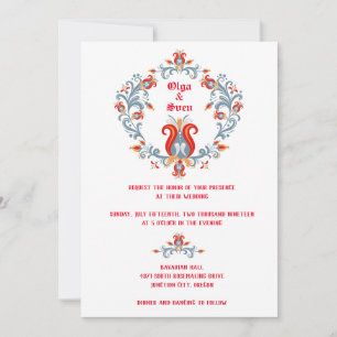 Invitation Carton d'invitation de mariage d'art populaire sca