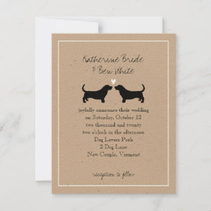 Invitation Carton d'invitation de mariage de Basset Hounds