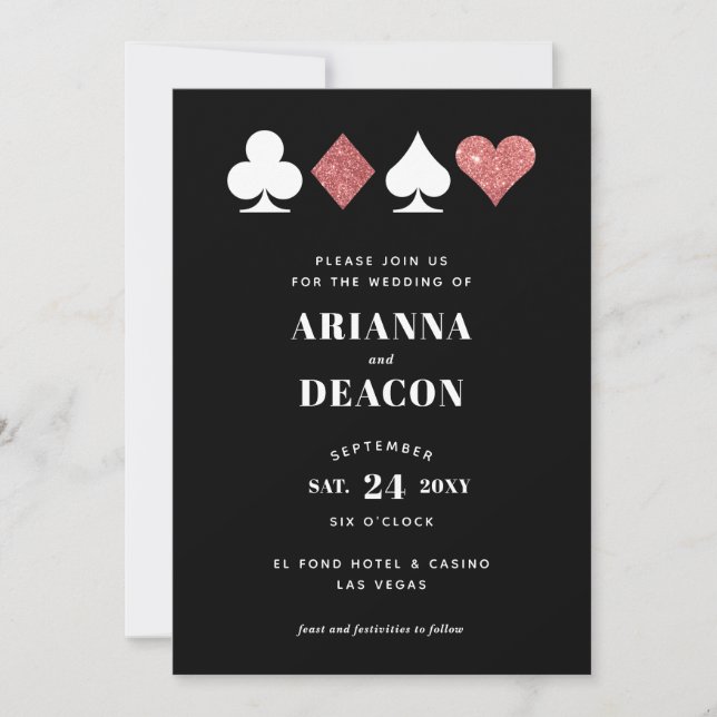 Invitation Carton d'invitation de mariage de casino moderne a (Devant)