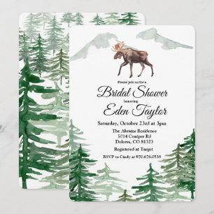 Invitation Carton d'invitation de mariage de cerf de l'arbre