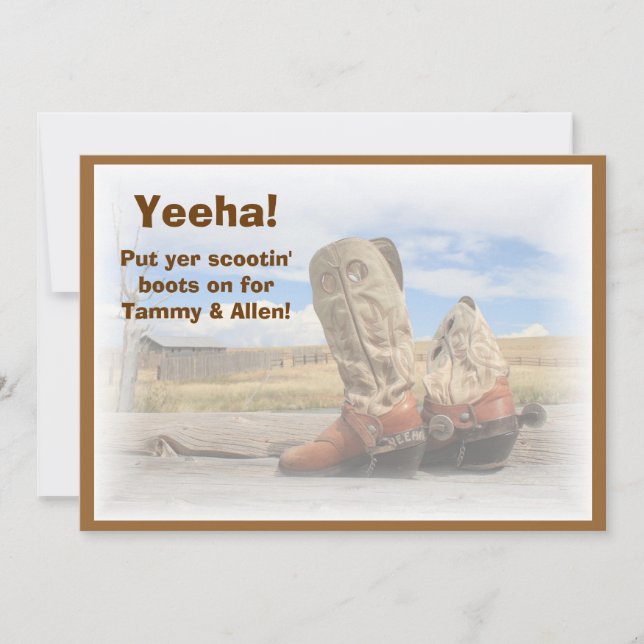 Invitation Carton d'invitation de mariage de danse western Bo (Devant)