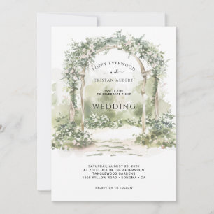 Invitation Carton d'invitation de mariage de jardin avec arch