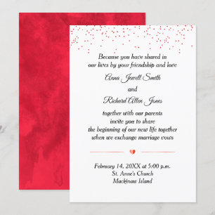 Invitation Carton d'invitation de mariage de la Saint-Valenti