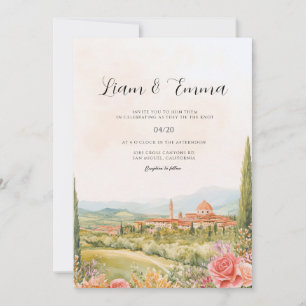 Invitation Carton d'invitation de mariage de paysage de Flore