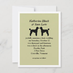 Invitation Carton d'invitation de mariage de Poodles Standard