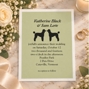 Invitation Carton d'invitation de mariage de Poodles Standard