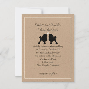 Invitation Carton d'invitation de mariage de Poodles Toy élég