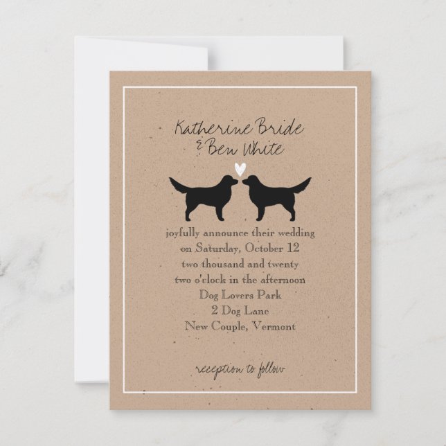 Invitation Carton d'invitation de mariage de retrievers de la (Devant)