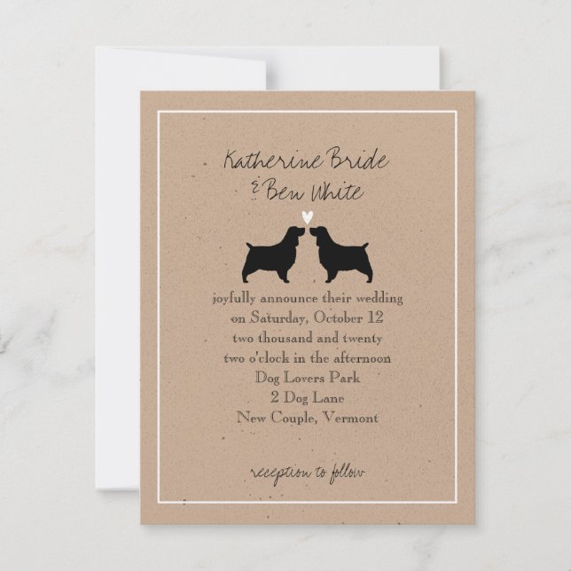 Invitation Carton d'invitation de mariage de Springer Spaniel (Devant)