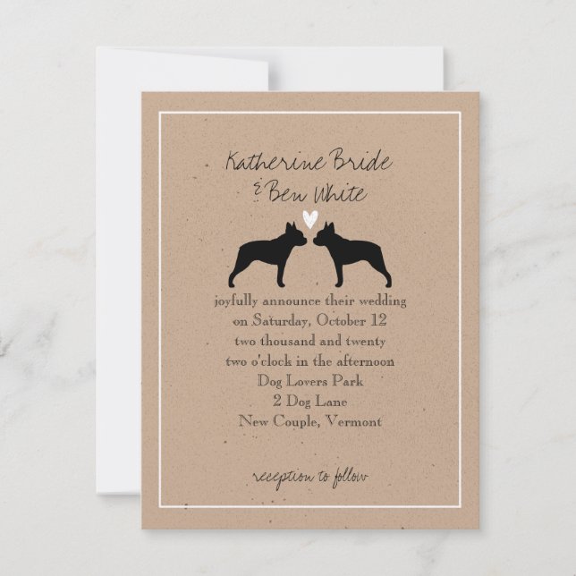Invitation Carton d'invitation de mariage de Terriers de Bost (Devant)