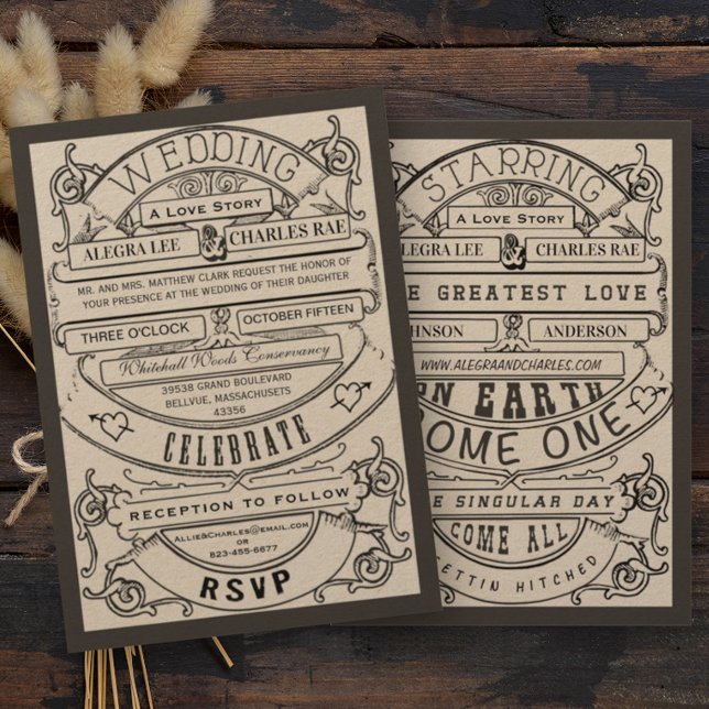 Invitation Carton d'invitation de mariage de typographie Old  (Créateur téléchargé)
