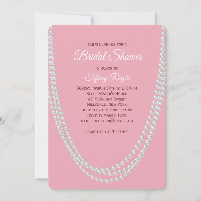 Invitation Carton d'invitation de mariage Delicate Pink Pearl (Devant)