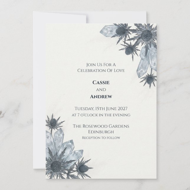 Invitation Carton d'invitation de mariage écossais Crystal Th (Devant)