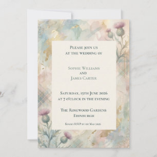 Invitation Carton d'invitation de mariage écossais Tartan Cha