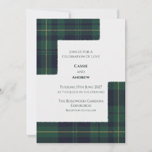 Invitation Carton d'invitation de mariage écossais Tartan Ver