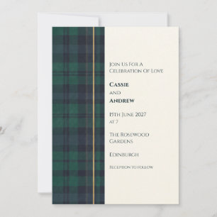 Invitation Carton d'invitation de mariage écossais Tartan Ver