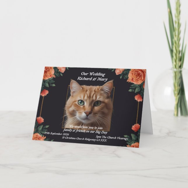 Invitation Carton d'invitation de mariage Élégance de chat am (Devant)