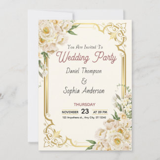 Invitation Carton d'invitation de mariage Élégance Intemporel