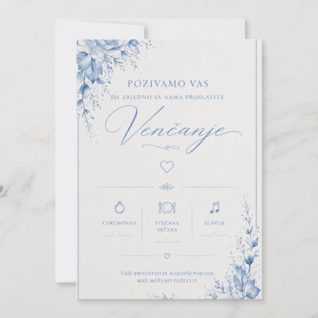 Invitation Carton d'invitation de mariage élégant (Devant)